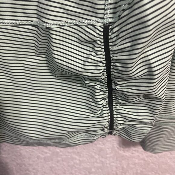 Lululemon Mint Green & Black Striped Quarter Zip Pullover Long Sleeve Top - Picture 8 of 10